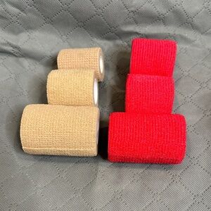 Co-Flex Vet Wrap Red & Tan Elastic Bandage Wraps First Aid Sports Dog Horse NWT